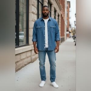 Boulder Creek Trading Company Men's Denim Field Size 3XL Big Quilted Jacket Coat